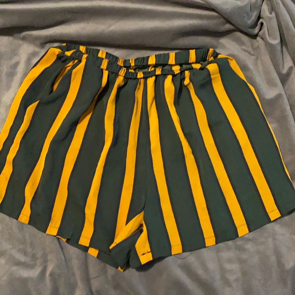 Striped shorts green and yellow
